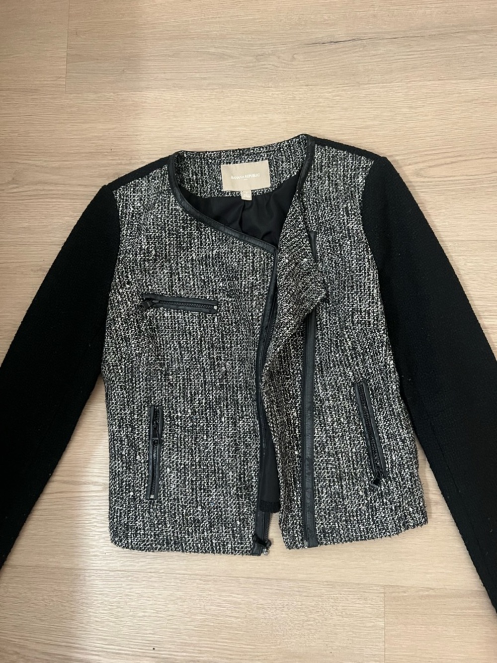 Banana Republic Black and Gray Tweed Jacket